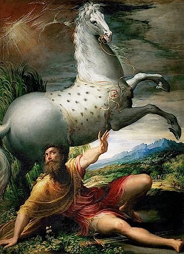 La conversion de saint par Parmigianino affiche toile grand format pour décoration salon
