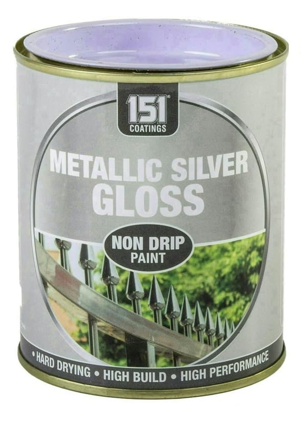 VARNOX, Metallic Silver Gloss Non-Drip Paint 300ml – Hard-Drying, High-Performance Gloss with Durable Hard-Build Formula – Ideal for Wood, Metal & Concrete – Interior & Exterior Use (1PCS)