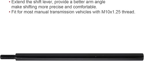 Miniatura 6 de Extensión de perilla manual de 10 pulgadas, palanca extensora de palanca de cambios M10x1 de 25 hilos, compatible con la mayoría de los automóviles