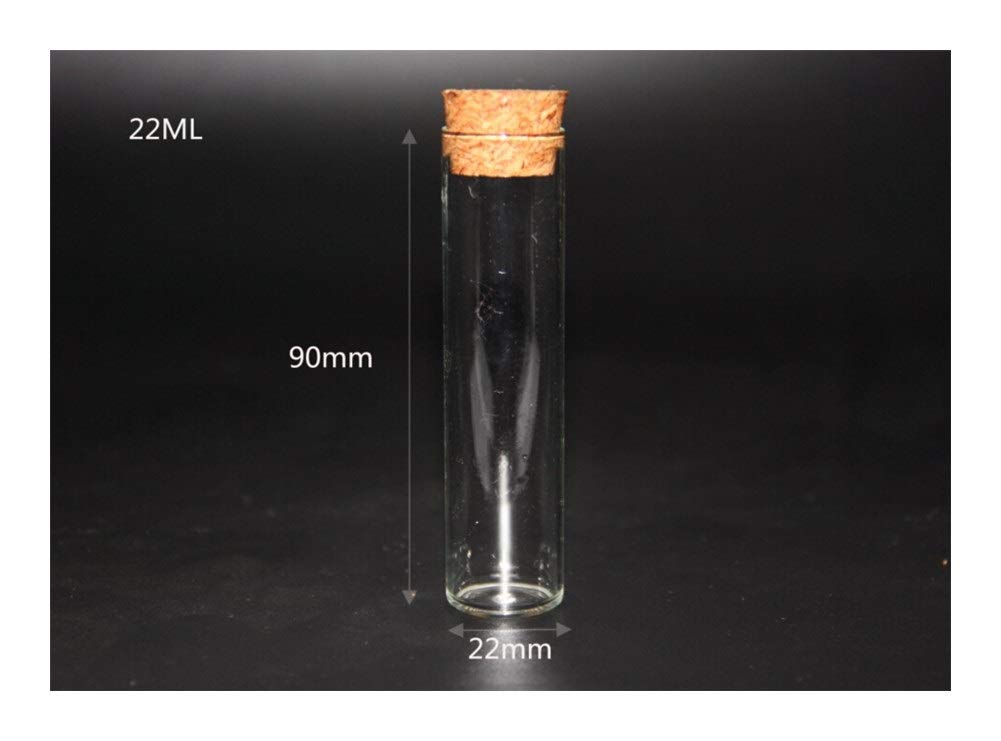 Geeyu ZHaonan- kleine Reagenzgläser, 1000pcs / Lot Qualitäts-freier Korken Glas Wunsch Flasche Vial Gläser Behälter Reagenzglas, 22 * ​​90mm 22ml, Ferien Hochzeitsdeko, Einfach zu verwenden