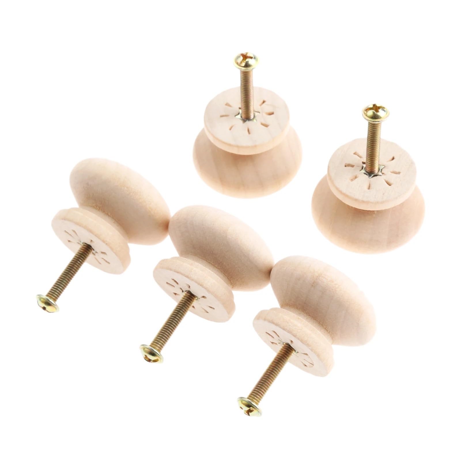 10PCS Wooden Cabinet Handles Drawer Pulls for Kitchen Wardrobe Door Knobs