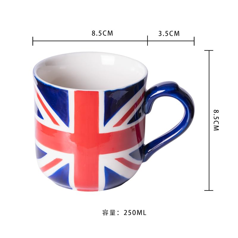 London Pottery Teiera con infusore, in ceramica, dipinta a mano Union Jack Limited Edition, 2 tazze (600 ml); tazza, 250 ml, inclusa una teiera e una tazza