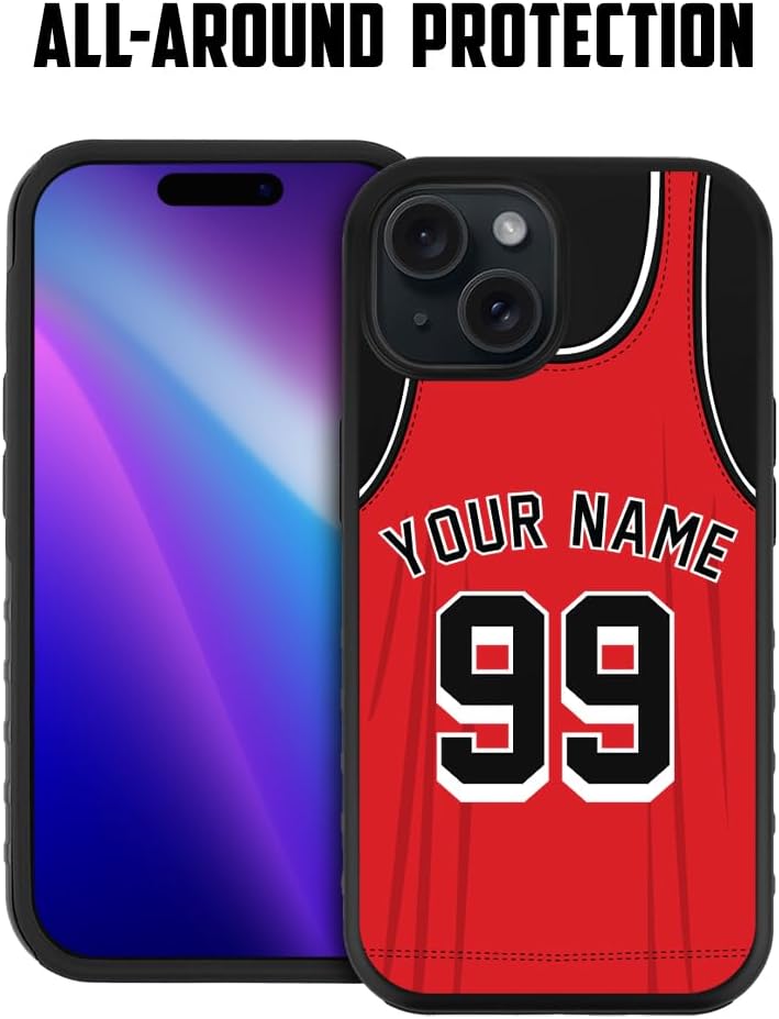 Guard Dog Case Compatible with iPhone 15 - Military Grade - Rugged Two Piece Protection - Custom - Basketball - Team Jersey