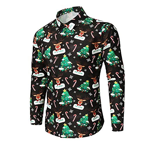 Weihnachts Shirt Herren 3D Digitaldruck Oberteile Weihnachtsthema Motiv...