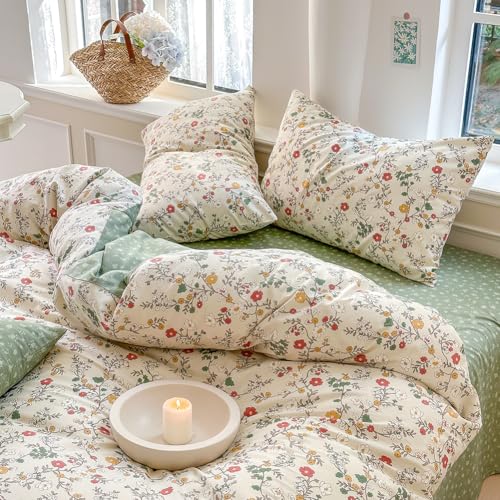 Parure de lit anti-glissement en coton réversible à fermeture éclair