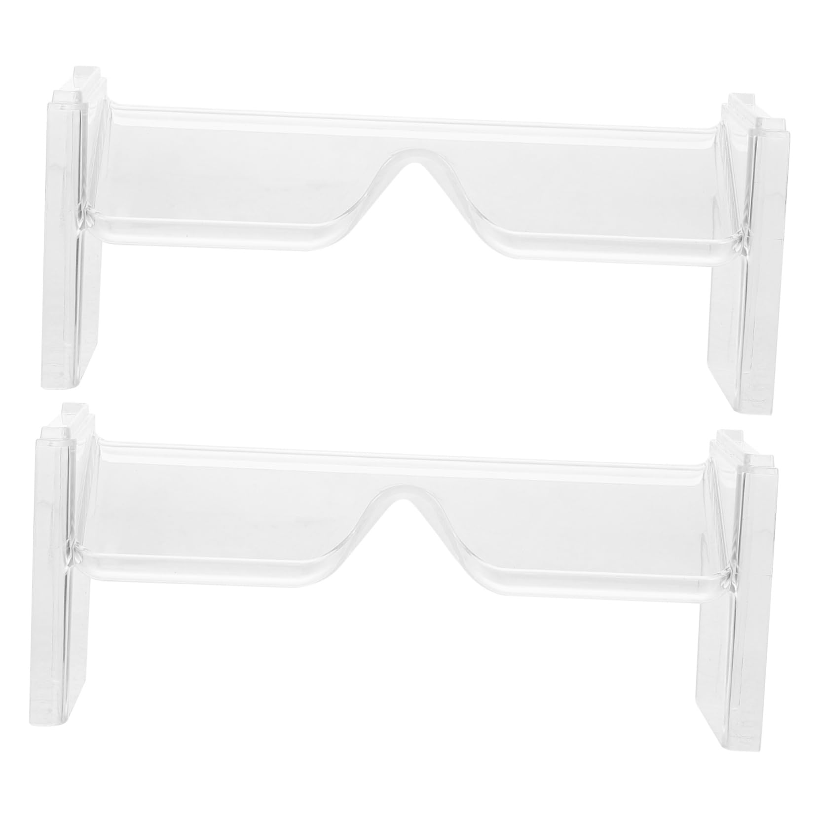 Ciieeo 2Pcs Transparent Eyeglass Holder Stand Glasses Display Rack for Sunglasses and Eyewear Organizer Modern Design for Home Office Use Storage