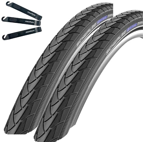 Schwalbe Marathon Plus Performance SmartGuard E-25 47-507 - Cubiertas para bicicleta, 2 unidades, 24 x 1,75, incluye desmontador de neumáticos maxxi4you