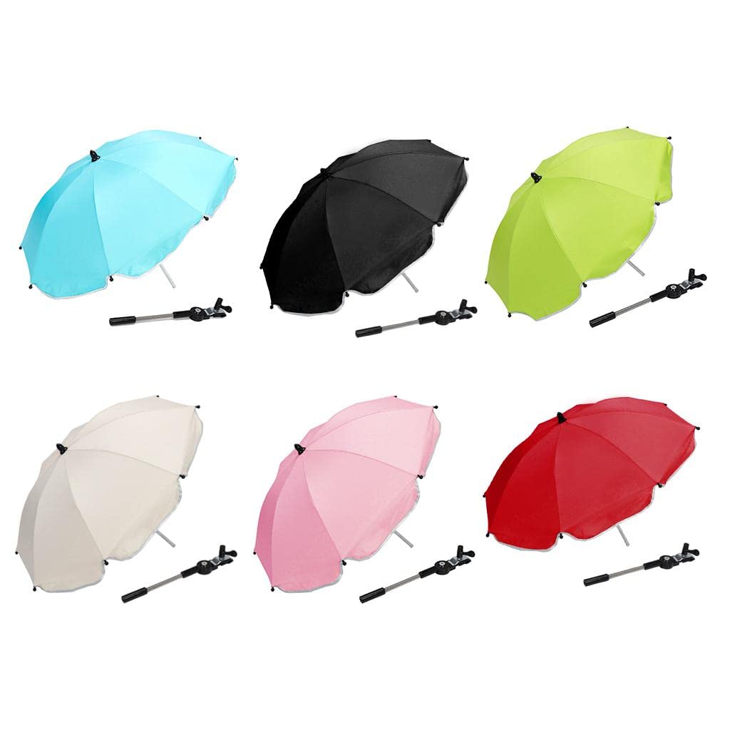 Parapluie Réglable pour Poussette de Bébé, Poussette pour Enfants, Parapluie, Couverture D'auvent, Parasol avec Clip, Blanc