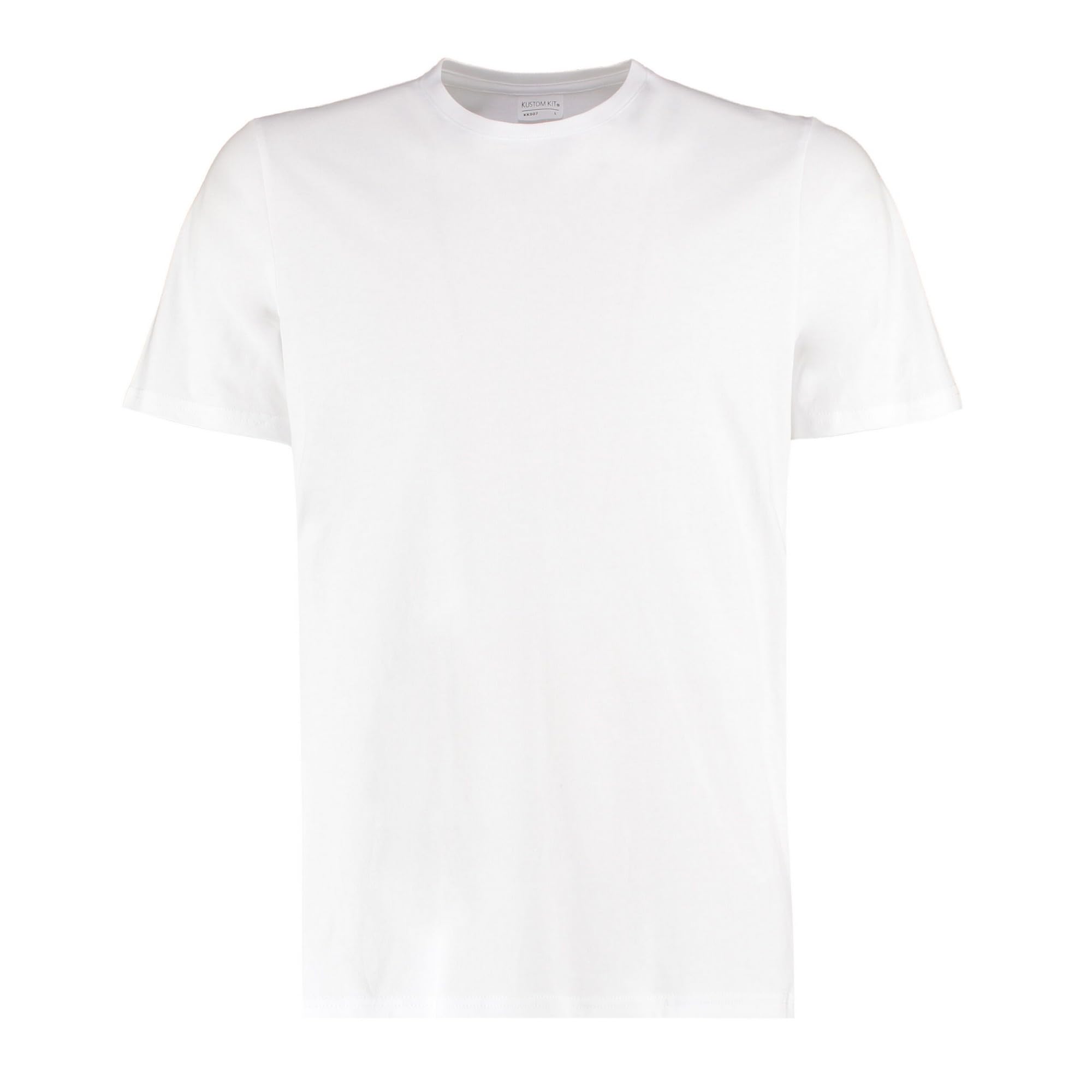 Kustom Kit Mens Short Sleeve T-Shirt, White, Large. KK507