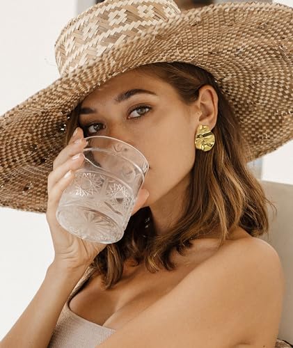 Irregular Gold Stud Earrings for Women Hammered Silver Stud Earrings Statement Geometric Earrings Vintage Gold Earrings4