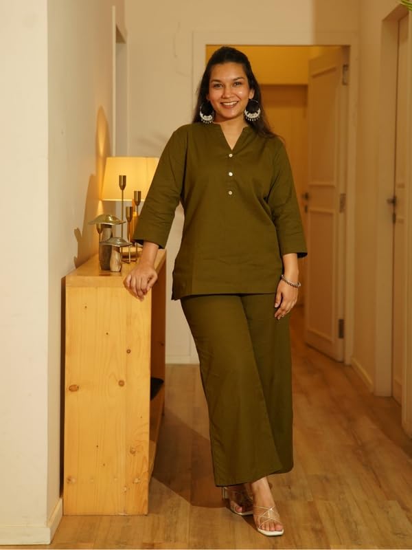 Image of SAADAA Women's Cotton Co-Ord Set | Soft, Breathable Fabric | Comfortable
