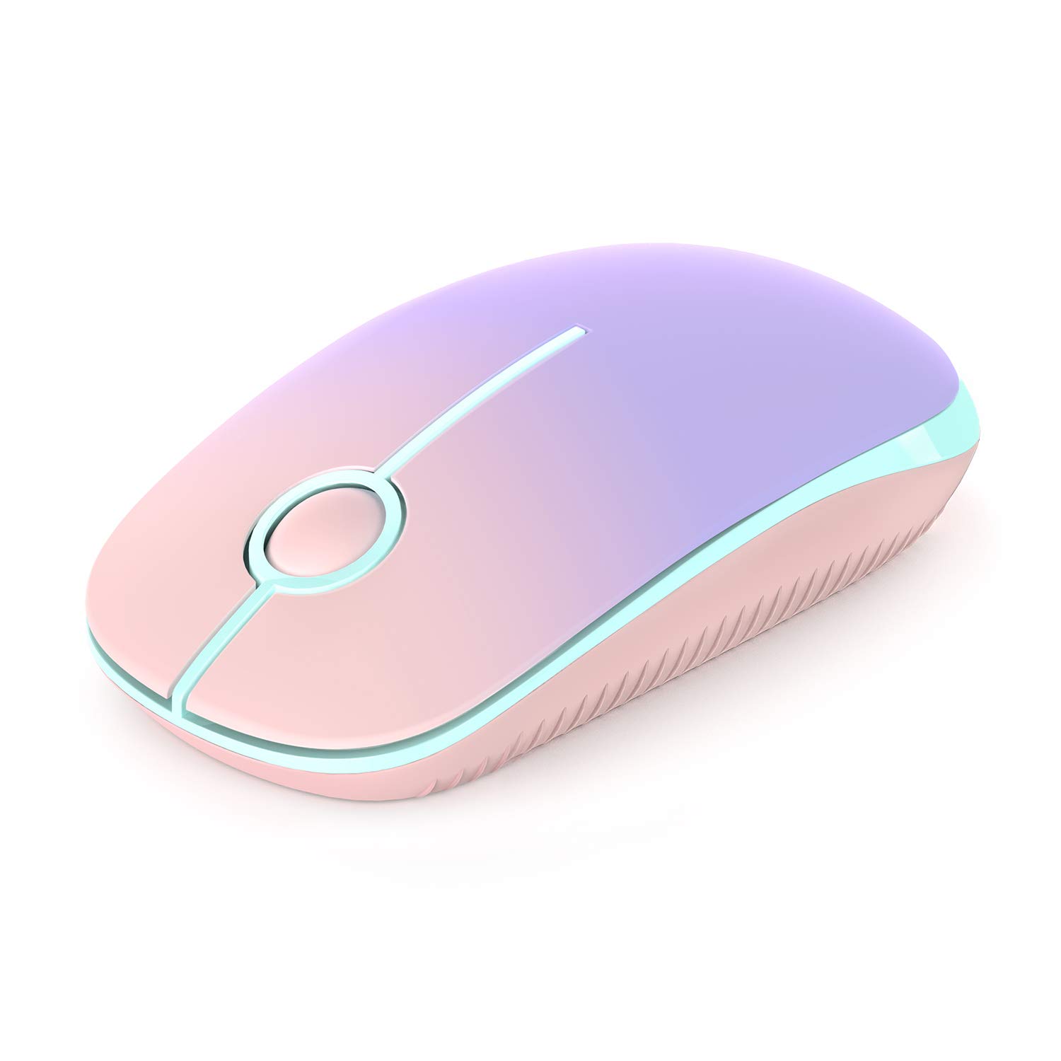 Wireless Mouse - 2.4G Slim Portable Computer Mouse with Nano Receiver, Less Noise Mobile Optical Mice for Notebook, PC, Laptop, Computer, Mac (Gradient Pink to Purple)
