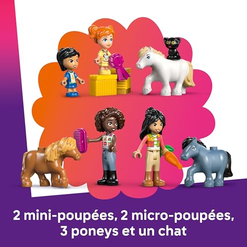LEGO Friends Le Ranch et Les Écuries des Poneys - Jouet de Construction avec Figurines de Chevaux, 4 Mini-Poupées & 1 Chat - Accessoires Amusants - Cadeau Original pour Fille dès 7 Ans 42654