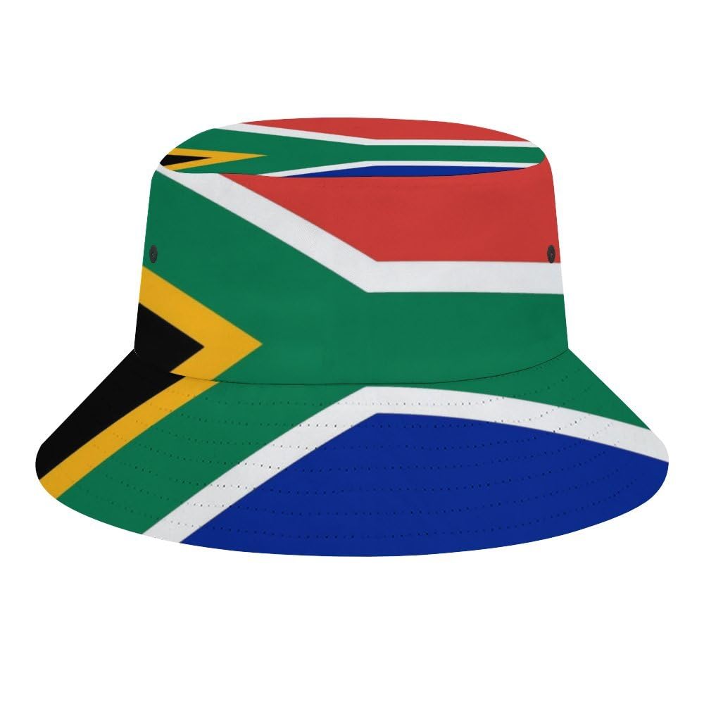 Fabretto South African Flag Bucket Hat for Women Men Fisherman Hat Packable Sun Cap Travel Outdoor Beach Caps