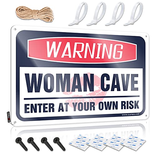 Plaque en métal drôle Cave et Garage pour décoration humour 30x40 cm