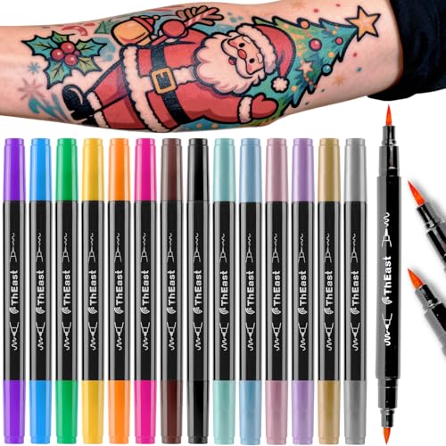 ThEast 15 Farben Tattoo Stifte Kinder Hautfreundlich, Kinderschminke...