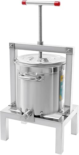 Extractor manual de prensa de miel, prensa de miel de fruta grande y sidra, universal, plateado, acero inoxidable, para el hogar, prensa de cera