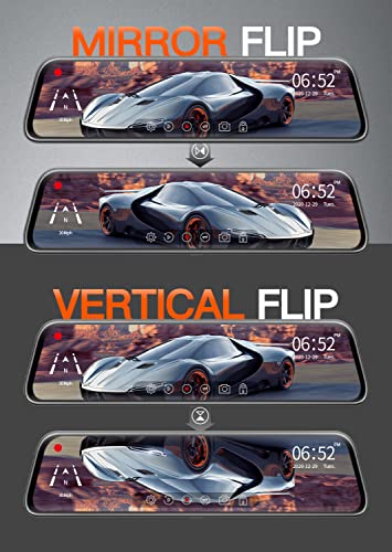 Wolfbox G840S 12" 4K Mirror Dash Cam Backup Camera, 2160P Full Hd Smart Rearview Mirror For Cars & Trucks, Front And Rear View Dual Cameras, Night Vision, Parking Assistance, Free 32Gb Card & Gps #TOP6