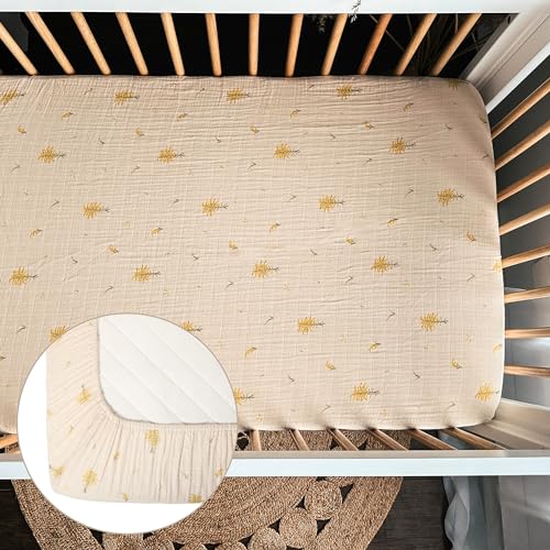 House of Elia 100% Organic Cotton Muslin Crib Sheet | GOTS Certified Fitted Sheet 28