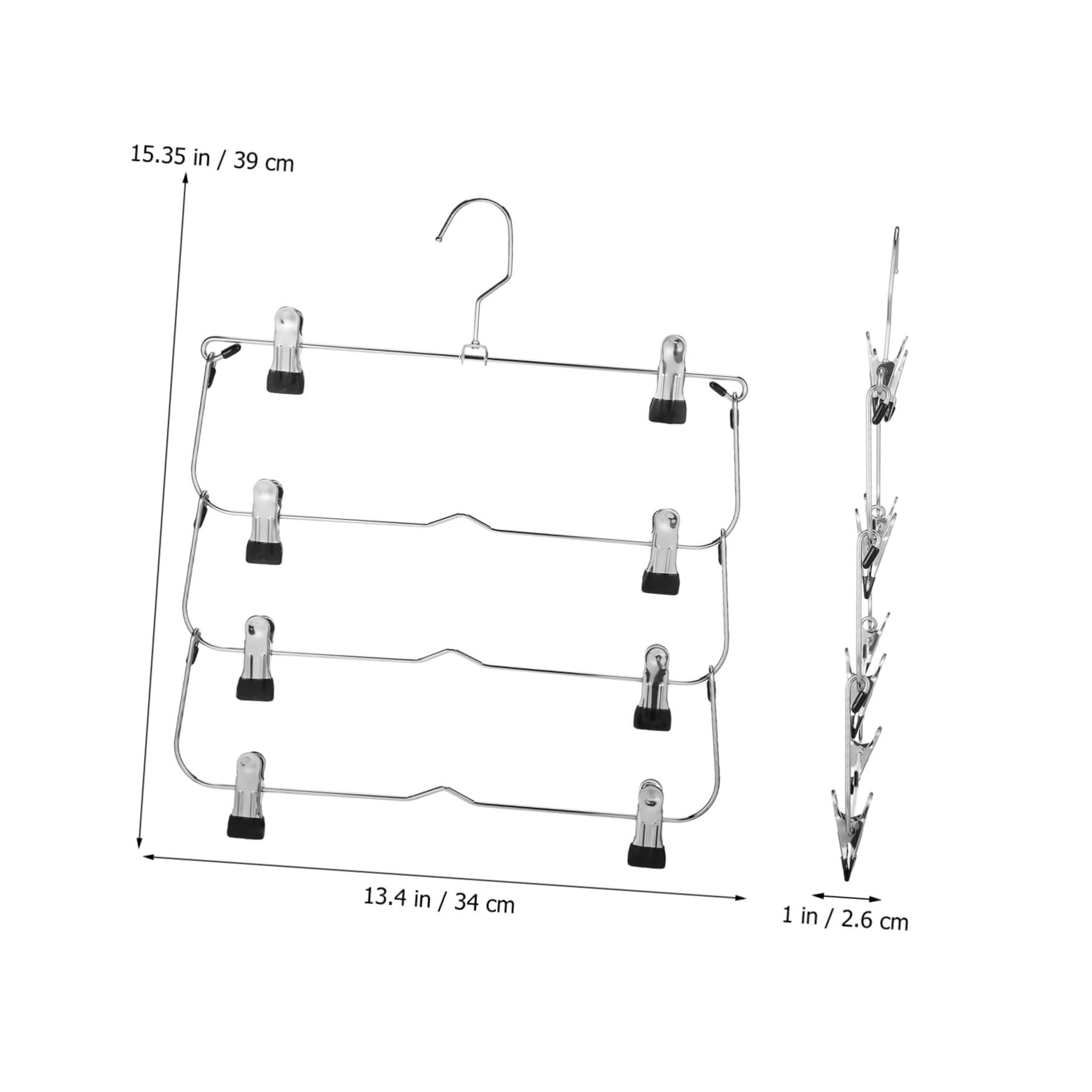 Hohopeti Grucce per Gonne con Clip Multistrato Grucce per Pantaloni in Metallo Salvaspazio Organizzatori per Armadi Resistenti