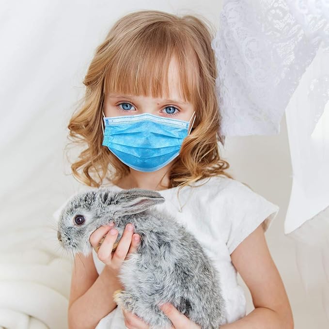 3Ply Safety Disposable Face Mask-Pack of 100 | 3 Layers Blue Protective Face Mask For Daily Use | Breathable Facemasks, Anti-Dust Disposable Mask with Earloop for Personal Care 3