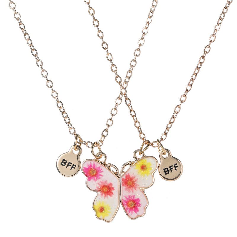 Fuqimanman2020 Butterfly BFF Necklaces for 2，Best Friend BFF Pendants Gifts Necklaces for Women Girl Best Friend Graduation gift, 1, Zinc, No Gemstone (B0B363SWGF) Amazon Price History, Amazon Price Tracker
