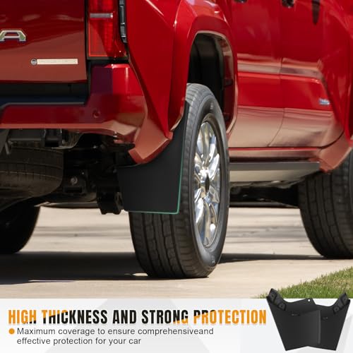 Image of Mud Flaps Compatible with Toyota Tacoma 2024 2025, Front and Rear Mud Splash Guard 4PC-Set, Driver and Passenger Sides Wheel & Tire Mudguards