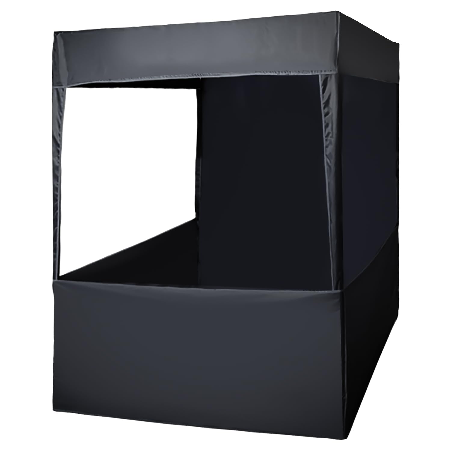 ORILEY Promotional Canopy 4x4x7 ft Foldable Multipurpose Water Resistant Portable Tent for Camping Advertising Trade Shows Fairs (3-Side Open, Black)