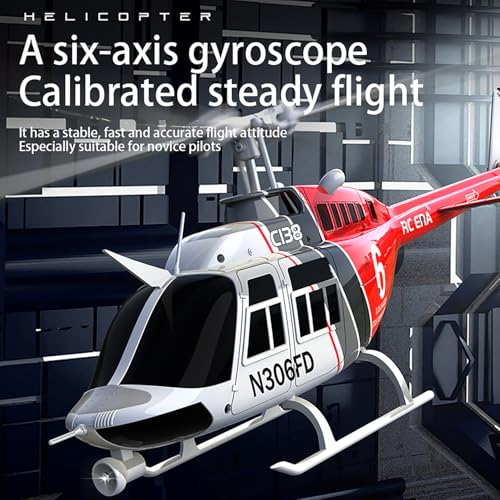 Image of C138 206 Remote Controlled Helicopter Aircraft Plane RC Heli Aileronless 6CH 6-Axis Gyroscope Altitude Hovering Add Optical Flow Localization 2Battery for Adults Beginners (Red)