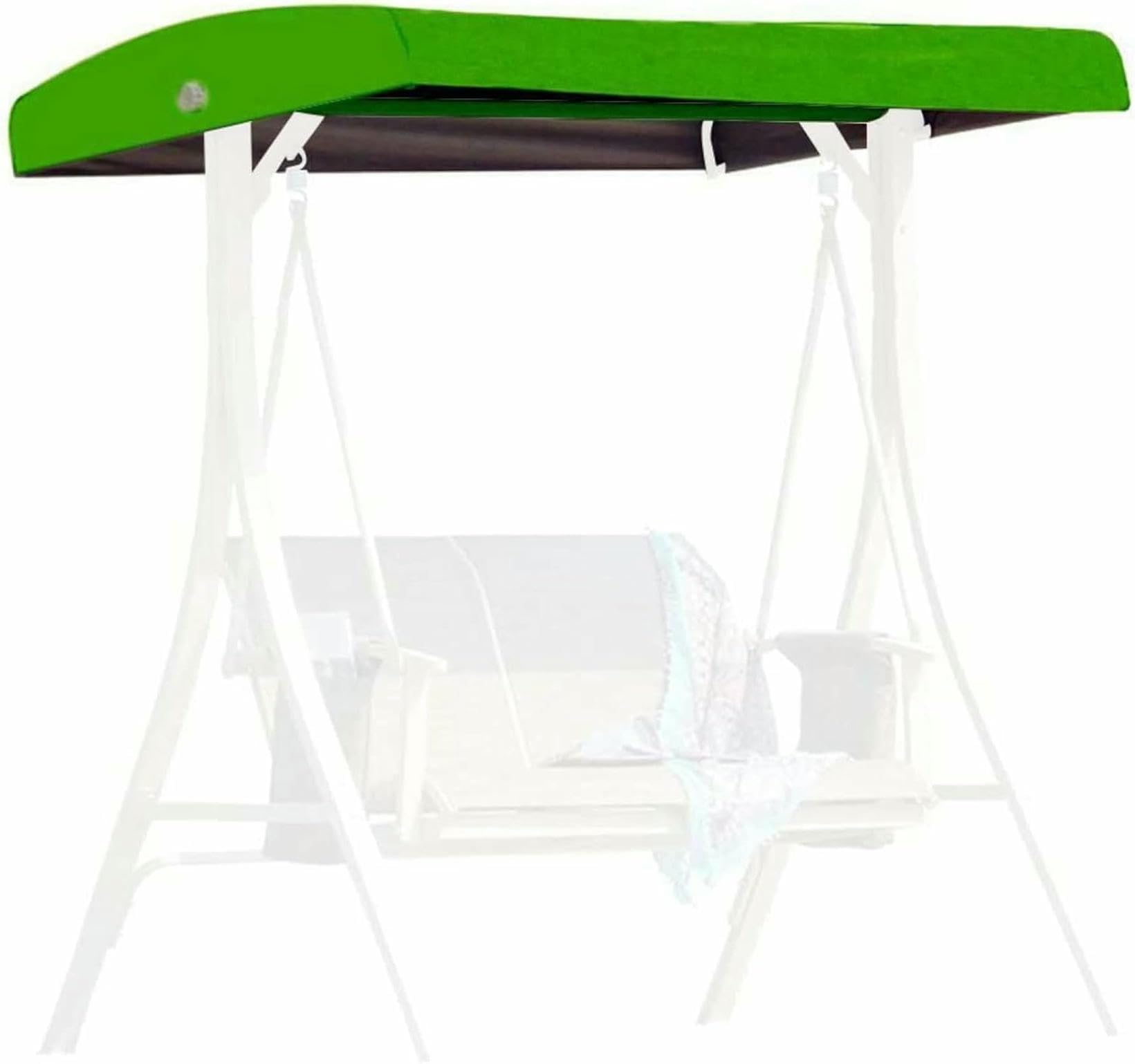 LASDERTV Swing Canopy Replacement Cover, 3 Seater Universal Replacement Canopy for Garden Swing Chair Cover Patio Hammock Cover Top Roof, Waterproof Windproof Anti-UV,Gray,191x120x18/23cm