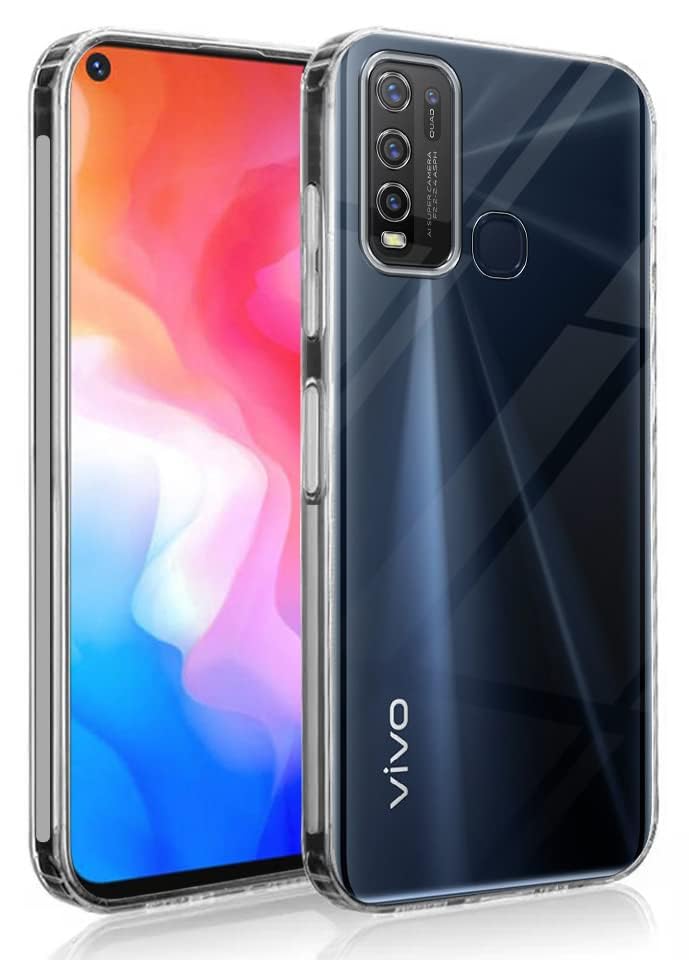 Image of Jkobi Back Cover for Vivo Y50 (Silicone Clear Shockproof Case with Camera Protection | Soft and Flexible | Transparent)