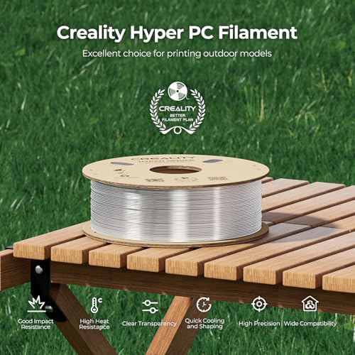 Image of Creality Hyper PC Filament 1.75mm 1KG, Clear Polycarbonate Filament for High-Speed Printing up to 300mm /s, High Heat Resistance, Tough and Impact Resistant, Fits Most 3D Printers