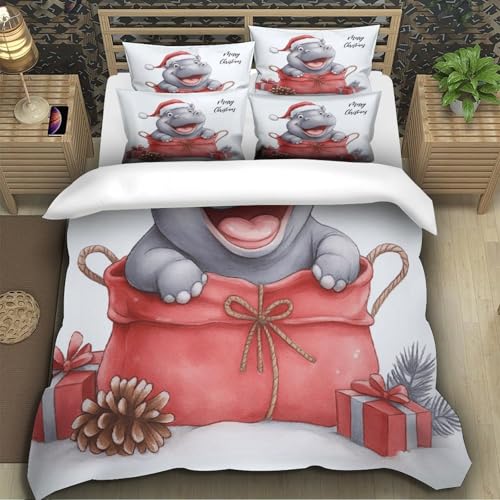 Housse de couette 140x200 en microfibre douce avec fermeture éclair 3D