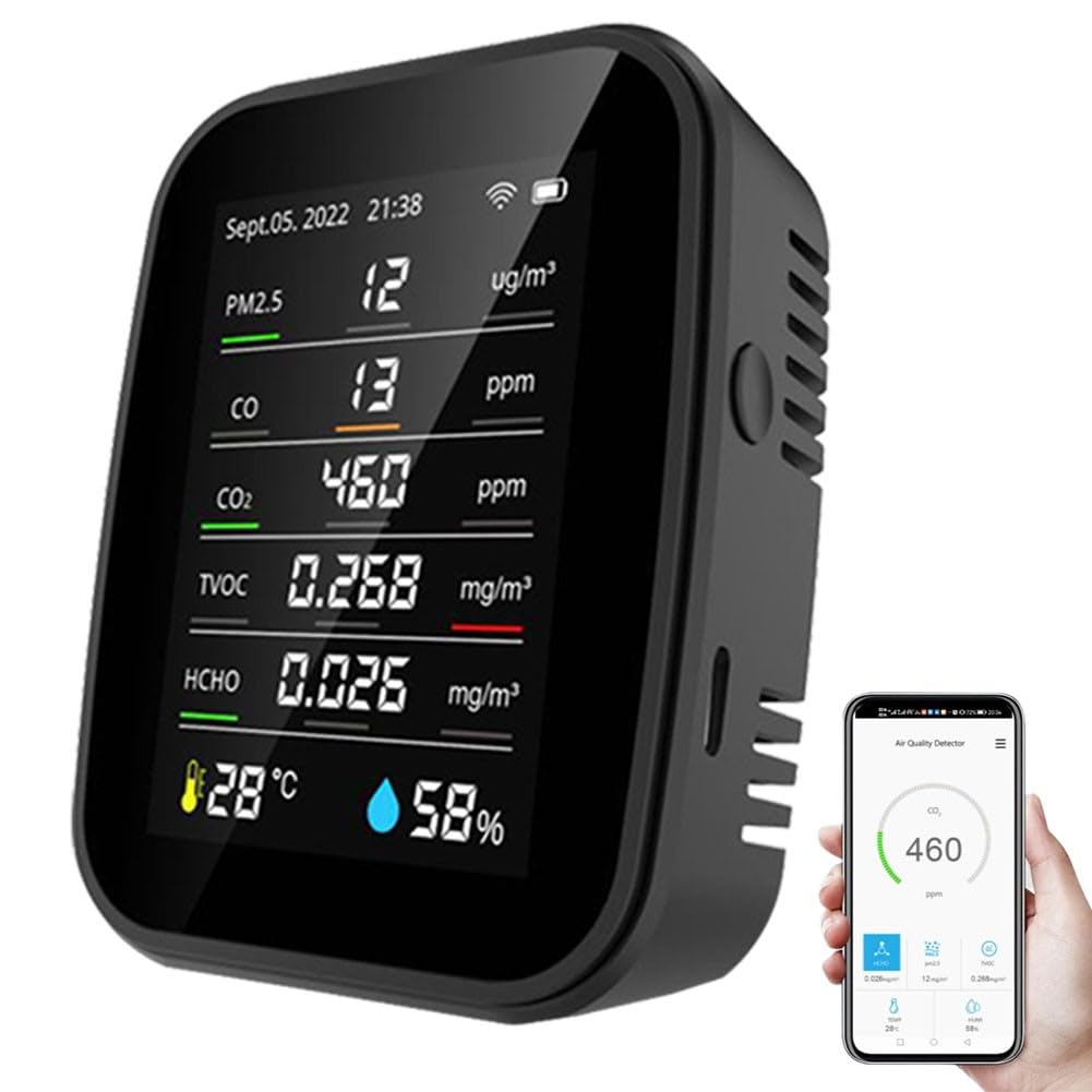 pour Tuya 10 en 1 WIFI Détecteur de qualité de l'air Testeur de PM2.5 TVOC HCHO Testeur