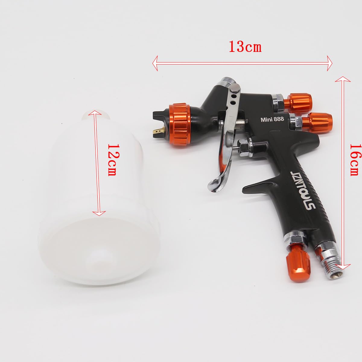 Mini pistola pulverizadora HVLP con taza de 250 cc, herramienta neumática profesional de pintura de aire para reparación de automóviles, kit de pintura con 3 boquillas (0,8/1,0/1,2 mm)