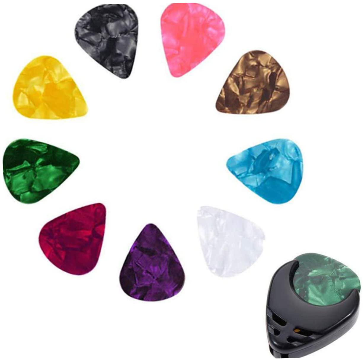 VICASKY 3piezas Herramientas Para Guitarra Capo Plectros y Cambiador De Cuerdas Incluye Kit De Puente Cejuela y Silla Negro