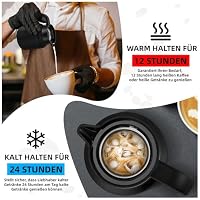 WYHVAND Thermoskanne 1 L aus Edelstahl, Kaffeekanne, Schwarz – Ansicht 2