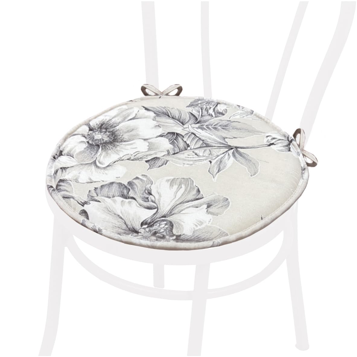 emmevi Set 4 Cuscini Sedia Rotondi Shabby Chic Cotone Lavabili Morbidi Coprisedie Tondi Stile Vintage