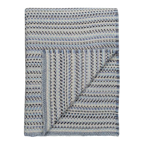 RØROS TWEED - Juli - Wolldecke aus norwegischer Lammwolle - Design von Anderssen & Voll - Deckenmaße: 150 x 200 cm (6351 Blues, 150 x 200 cm)