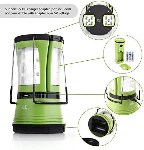 Lighting EVER 600 lumen LED kempinglámpa 2 levehető zseblámpával, USB és elemes, sátor és kültéri keresőlámpa áramszünethez