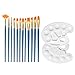 Produktbild 12 Stück Künstlerpinsel, Pinsel-Set mit 2 Mischpalette, Premium Nylon Pinsel für Aquarell, Acryl & Ölgemälde usw. Perfektes Pinsel Set für Anfänger, Kinder, Künstler und Gemälde Liebhaber