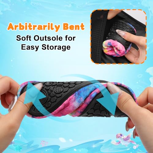 Image of LeIsfIt Kids Water Shoes Girls Boys Quick Dry Aqua Socks Breathable Swim Shoes Non-Slip Barefoot Socks for Beach Surf