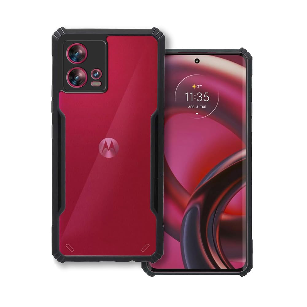 Casotec Shockproof Crystal Clear Back Case Cover for Motorola Edge 30 Fusion 5G | 360 Degree Protection TPU+PC | Air Cushion Design | Transparent Back Case for Motorola Edge 30 Fusion 5G(Black Bumper) (B0CHS81HMF) Amazon Price History, Amazon Price Tracker