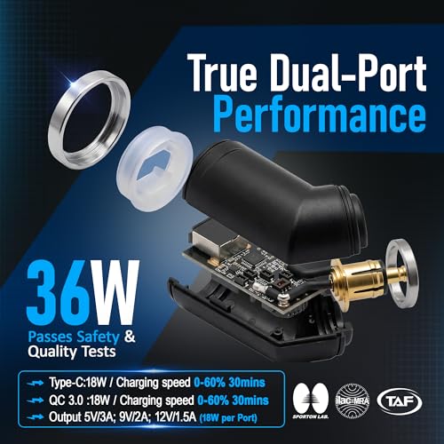 Image of Cliff Top Hella DIN USB-C Charger Compatible with BMW Triumph Motorcycles | 6A 36W total, USB-C PD 18W, USB-A QC3.0 18W, Hella DIN plug, compatible with BMW Triumph DIN sockets, phone /GPS