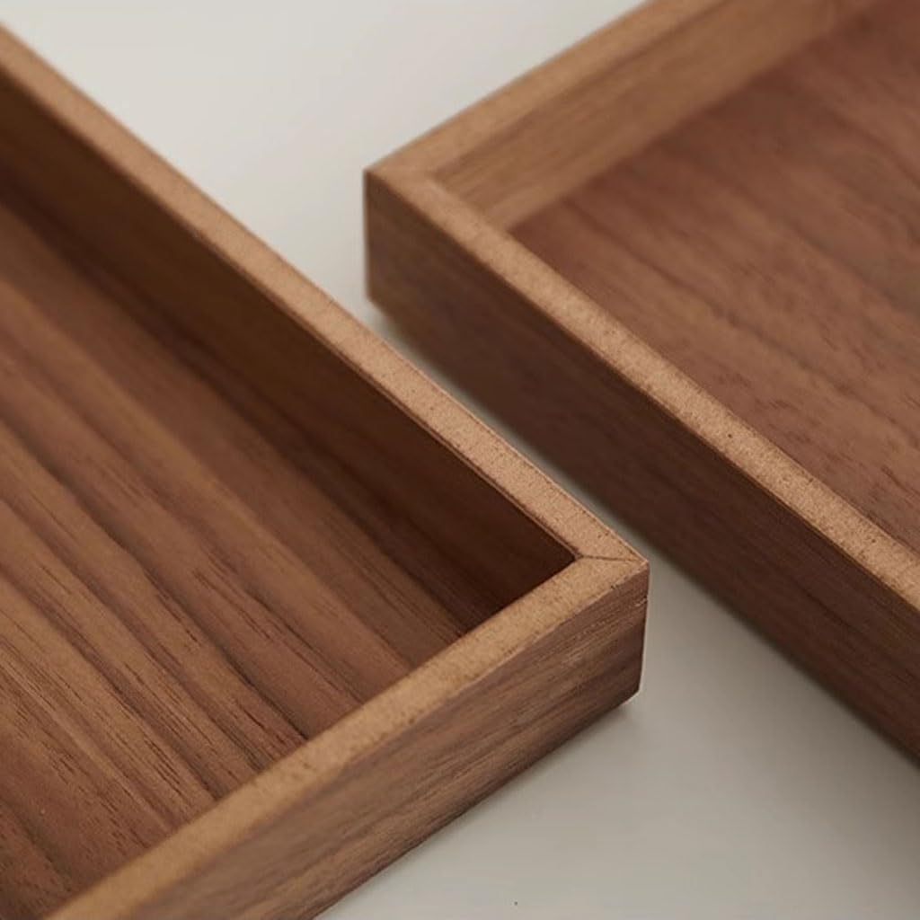 Bandeja de Madera Japonesa para Servir Pizza, té, Rectangular, para Uso doméstico, para Tartas, de Madera Maciza, para café, para Comer en el Regazo (A)