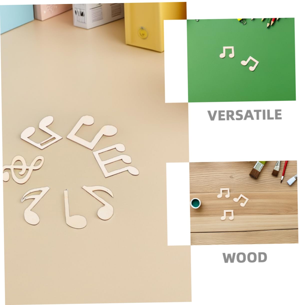 Cabilock 100piezas Notas Musicales De Madera Sin Terminar Piezas Para Manualidades Decoración De Madera Para Fiestas Recortes Para Proyectos De Suministros Para Fiestas Infantiles