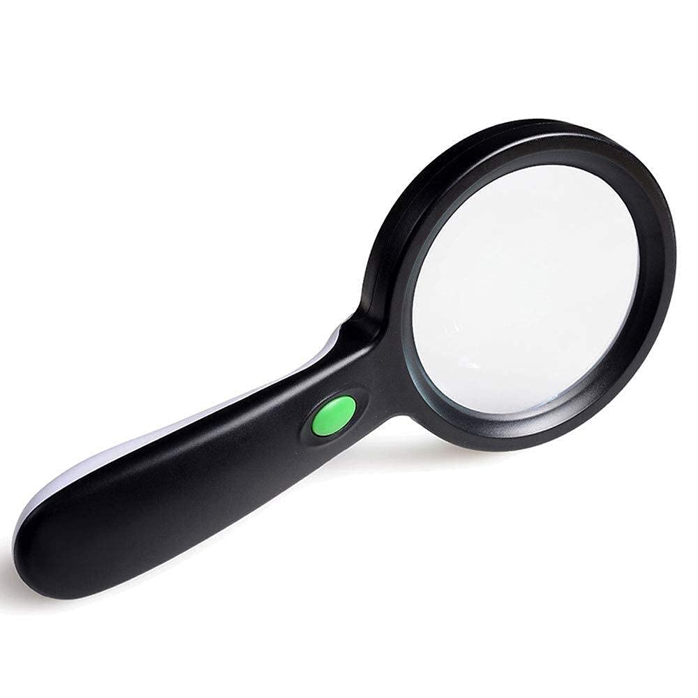 Loupe, éducative, recherche, 20 fois tenue à la main, 12 LED, haute définition, verre optique, grande lentille, lecture caritative