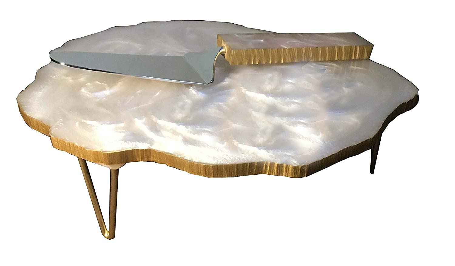 Homez Decor Raisin Cake Stand with Cake Server Cake Server Made with Stainless Steel (White)