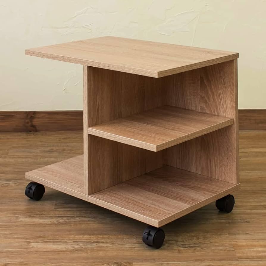 Amazon｜アウトレット サイドテーブル キャスター付 ナチュラル