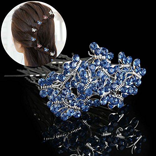 AKOAK Crystal Butterfly Hair Pin Clips - Wedding Accessories